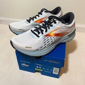NIB Women's Brooks Adrenaline GTS 21 White, Light Blue, Copper, 8.5W